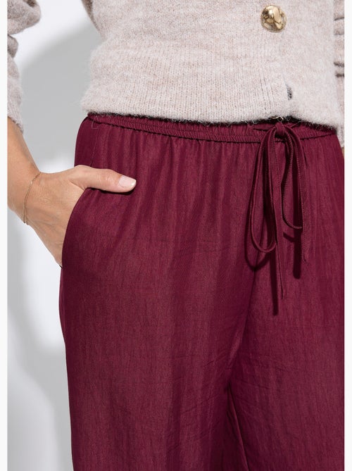 Pantalon fluide élastiqué twill uni - AFIBEL - Kiabi