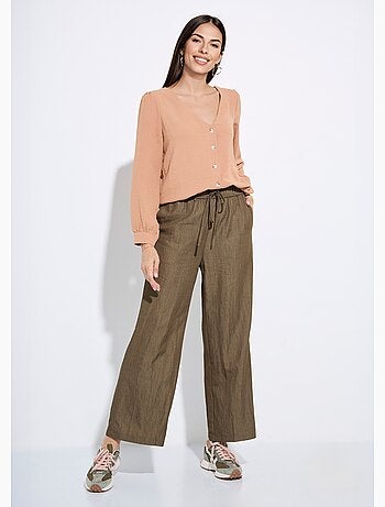 Pantalon fluide élastiqué twill uni - AFIBEL