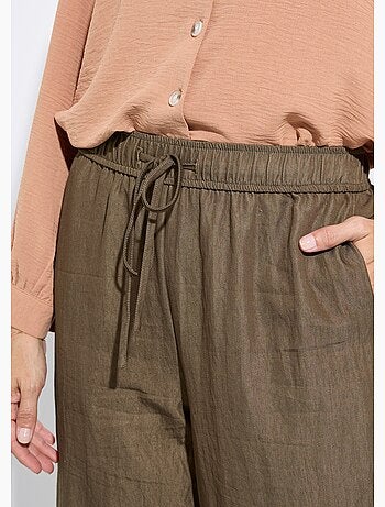 Pantalon fluide élastiqué twill uni - AFIBEL