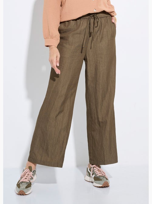 Pantalon fluide élastiqué twill uni - AFIBEL - Kiabi