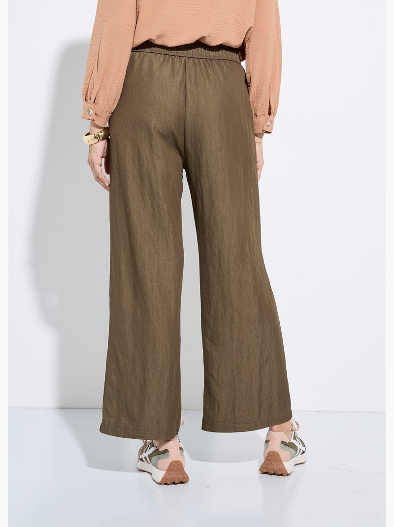 Pantalon fluide élastiqué twill uni - AFIBEL Kaki - Kiabi