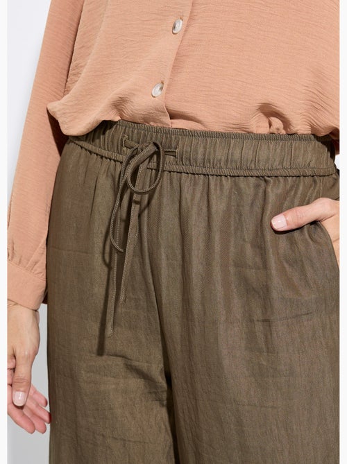 Pantalon fluide élastiqué twill uni - AFIBEL - Kiabi