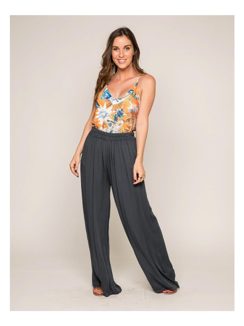 Pantalon fluide ELIA Bleu marine - Kiabi