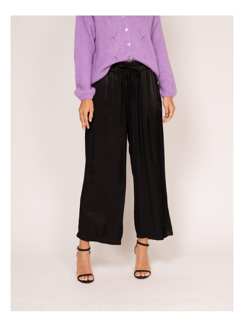 Pantalon fluide ELSITA Noir - Kiabi
