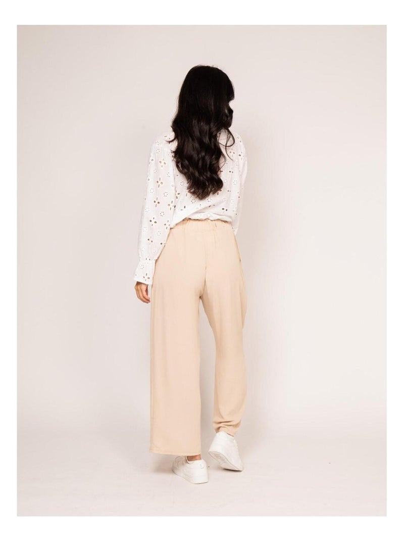 Pantalon fluide EMPALA Beige - Kiabi