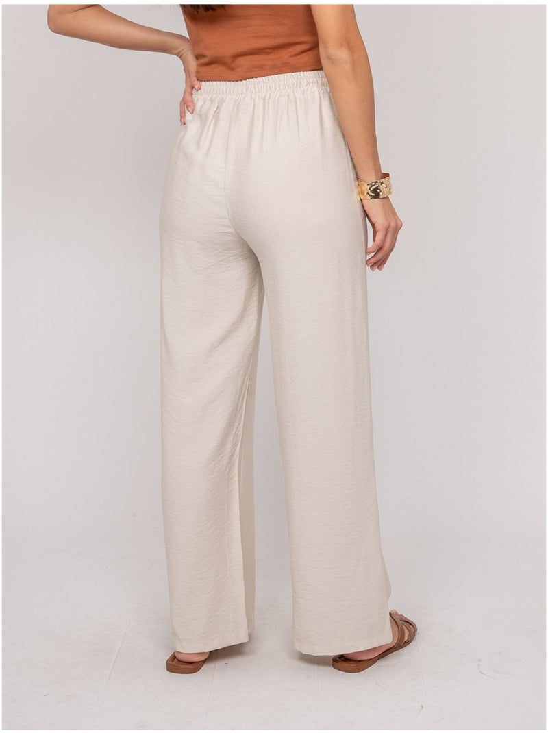 Pantalon fluide EMROSE Ecru - Kiabi