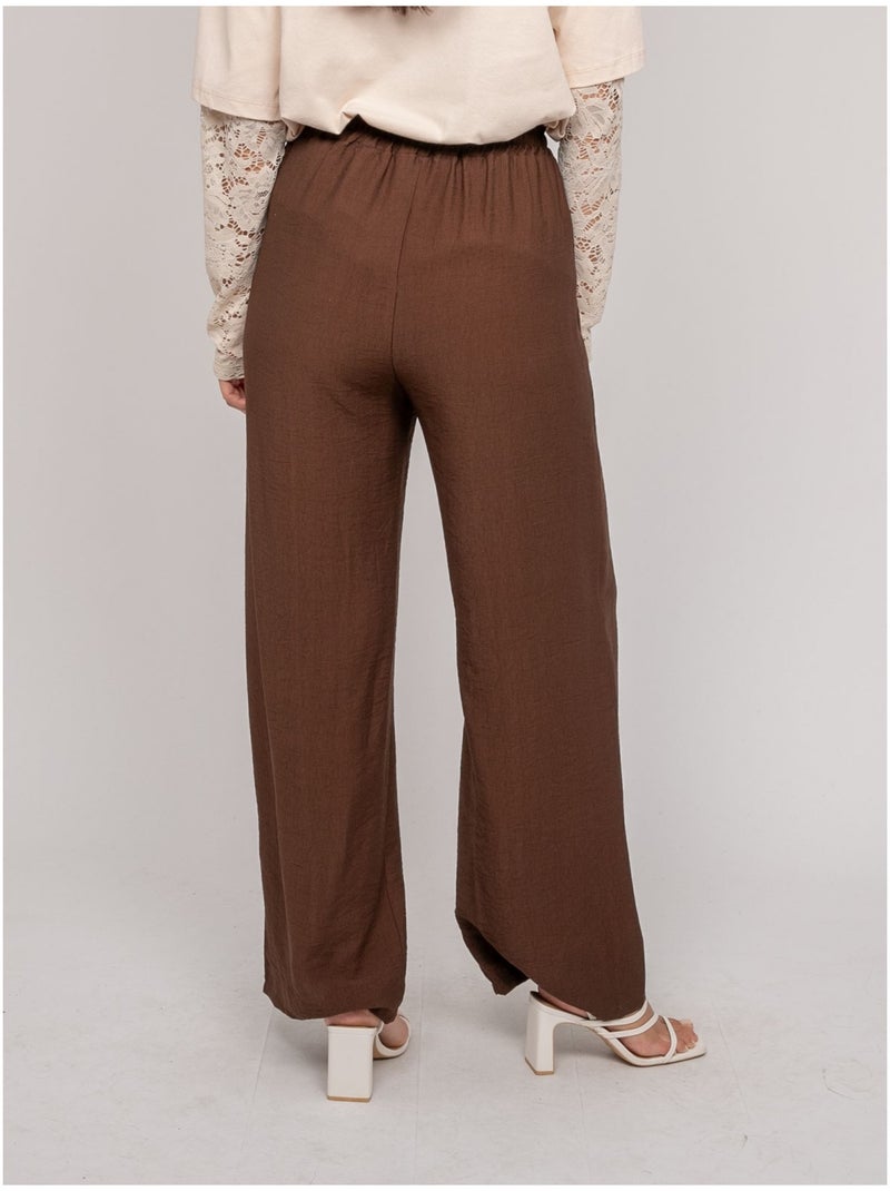 Pantalon fluide EMROSE Marron - Kiabi