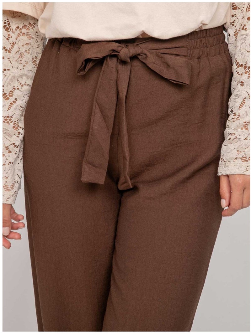 Pantalon fluide EMROSE Marron - Kiabi
