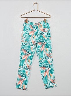 Pantalon fluide en maille gaufrée - Kiabi