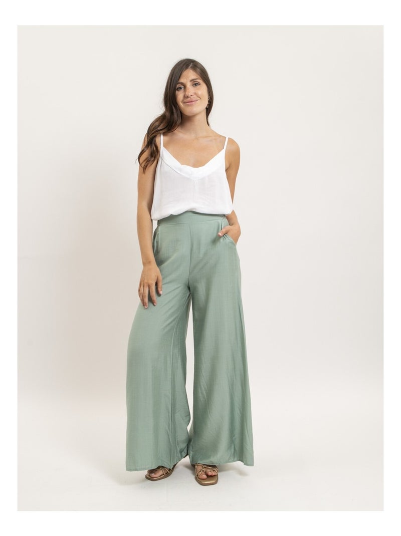 Pantalon fluide EPENE Vert pistache - Kiabi