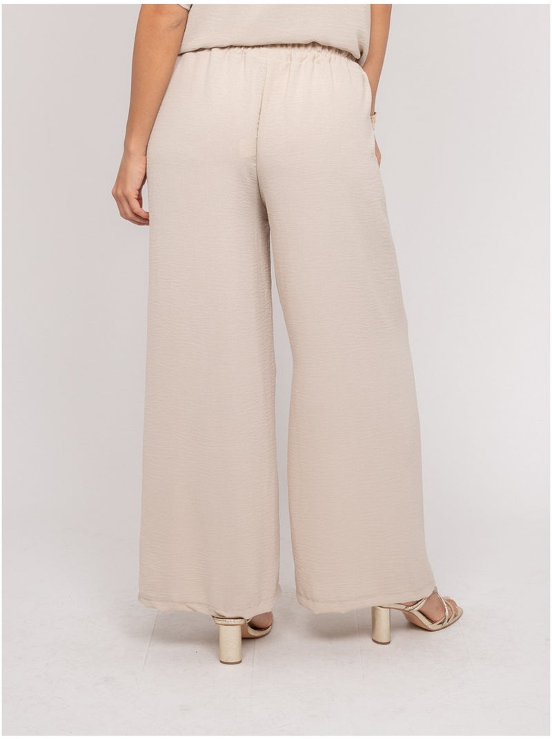 Pantalon fluide ERELL Beige - Kiabi