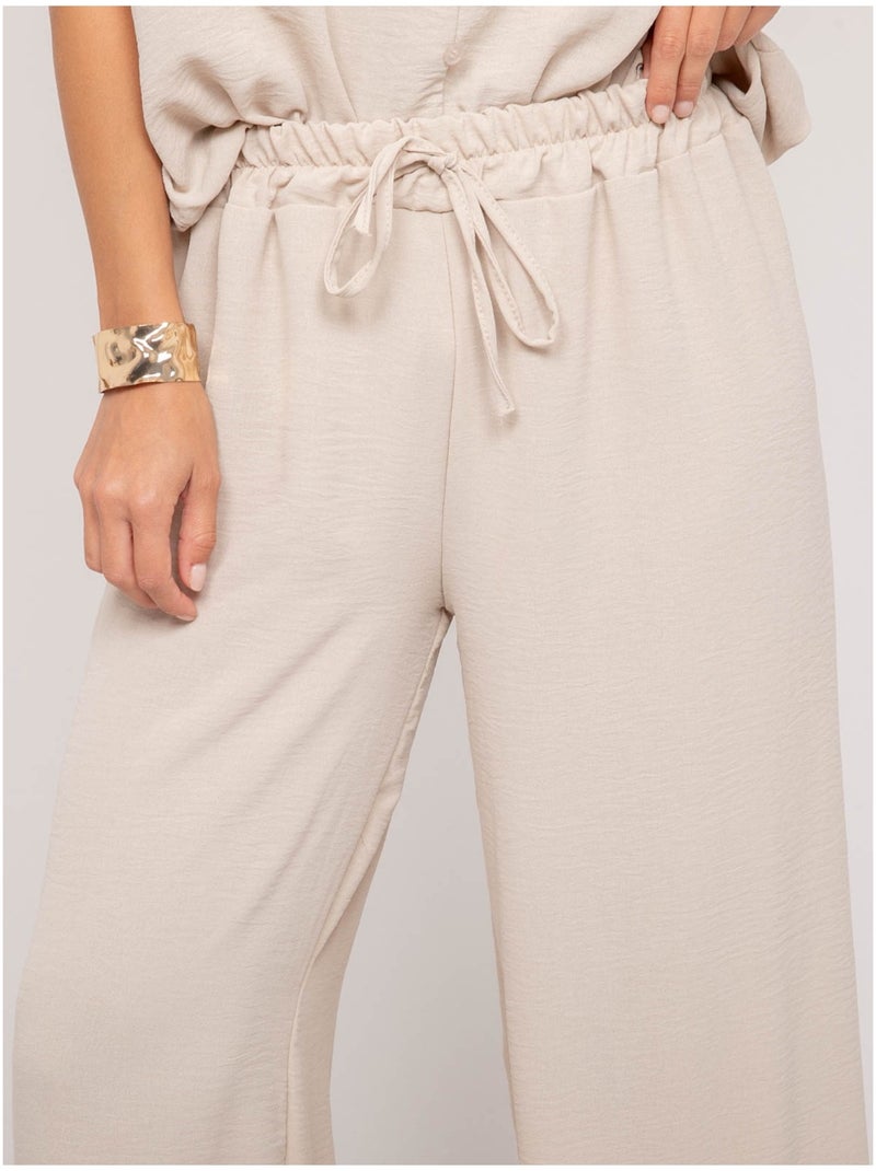 Pantalon fluide ERELL Beige - Kiabi