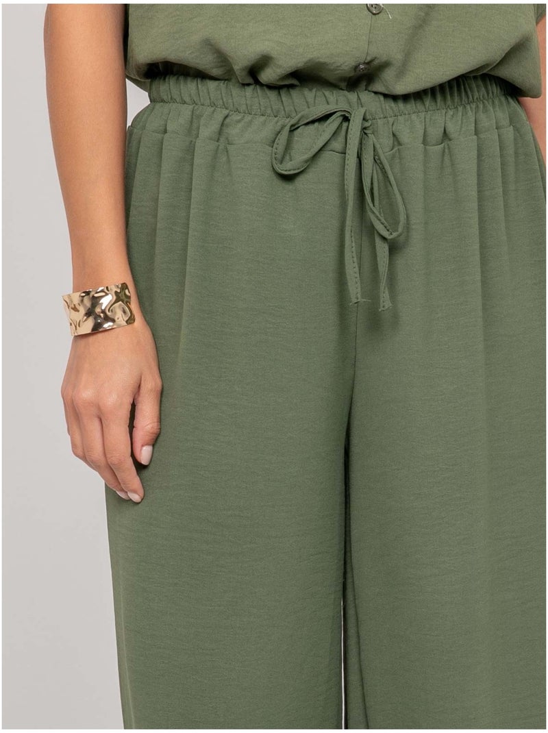 Pantalon fluide ERELL Kaki - Kiabi