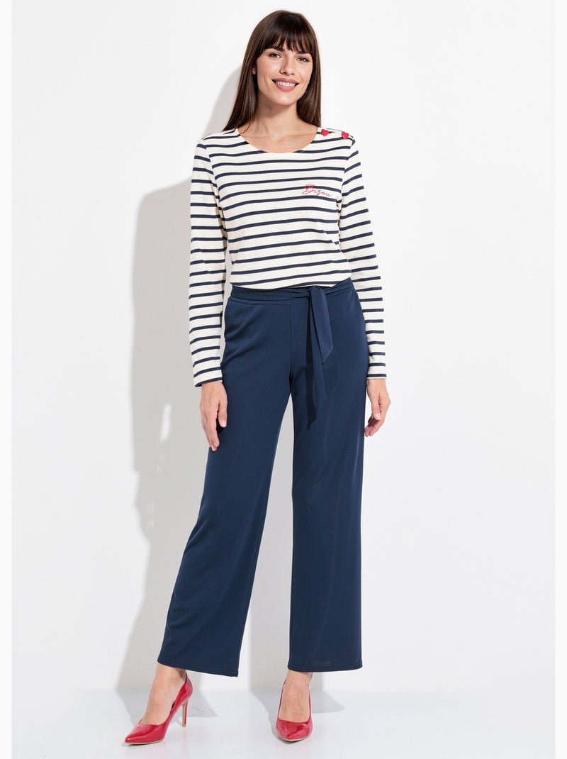 Pantalon fluide extensible à ceinturer - AFIBEL Bleu marine - Kiabi