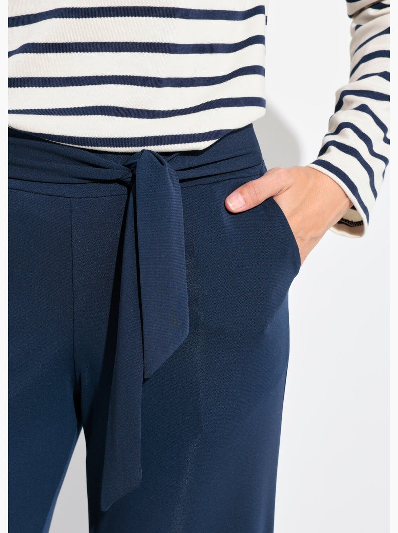 Pantalon fluide extensible à ceinturer - AFIBEL Bleu marine - Kiabi