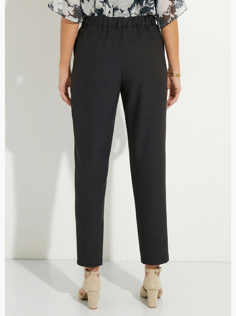 Pantalon fluide femme taille élastiquée - afibel Noir - Kiabi