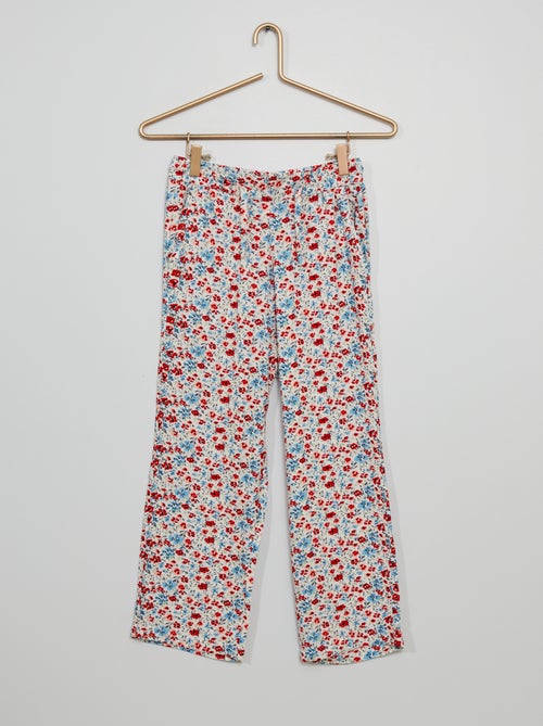 Pantalon fluide fleuri - Kiabi