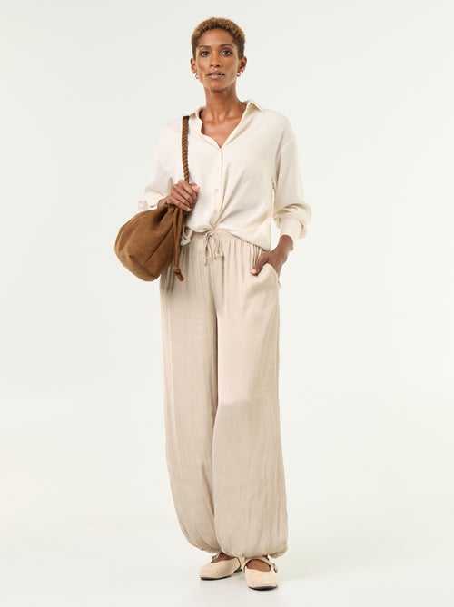 Pantalon fluide forme balloon - Kiabi