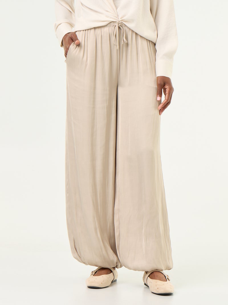 Pantalon fluide forme balloon Gris - Kiabi