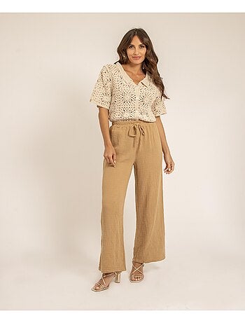 Pantalon fluide gaze de coton EBERTINE