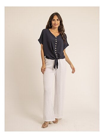 Pantalon fluide gaze de coton EBERTINE