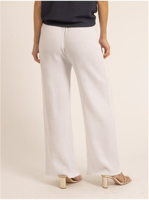Pantalon fluide gaze de coton EBERTINE - Kiabi