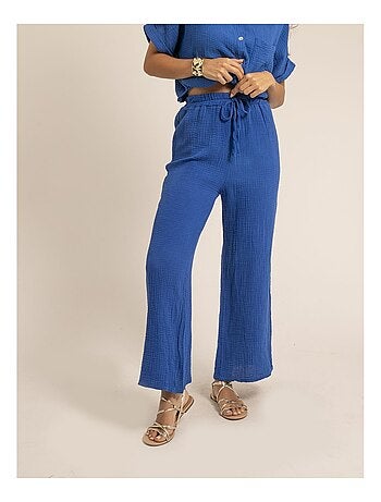 Pantalon fluide gaze de coton EBERTINE