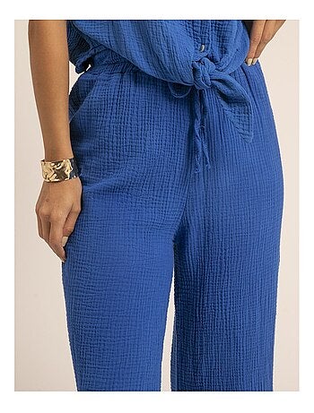 Pantalon fluide gaze de coton EBERTINE