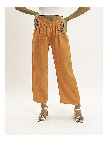 Pantalon fluide gaze de coton EBERTINE