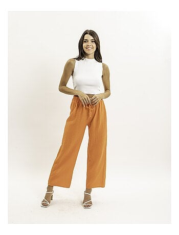 Pantalon fluide gaze de coton EBERTINE