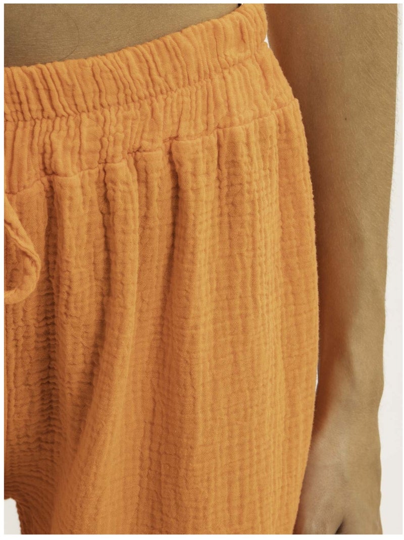 Pantalon fluide gaze de coton EBERTINE Orange - Kiabi