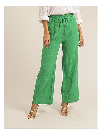 Pantalon fluide gaze de coton EBERTINE