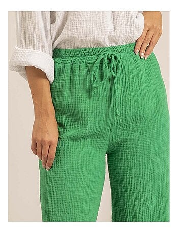 Pantalon fluide gaze de coton EBERTINE