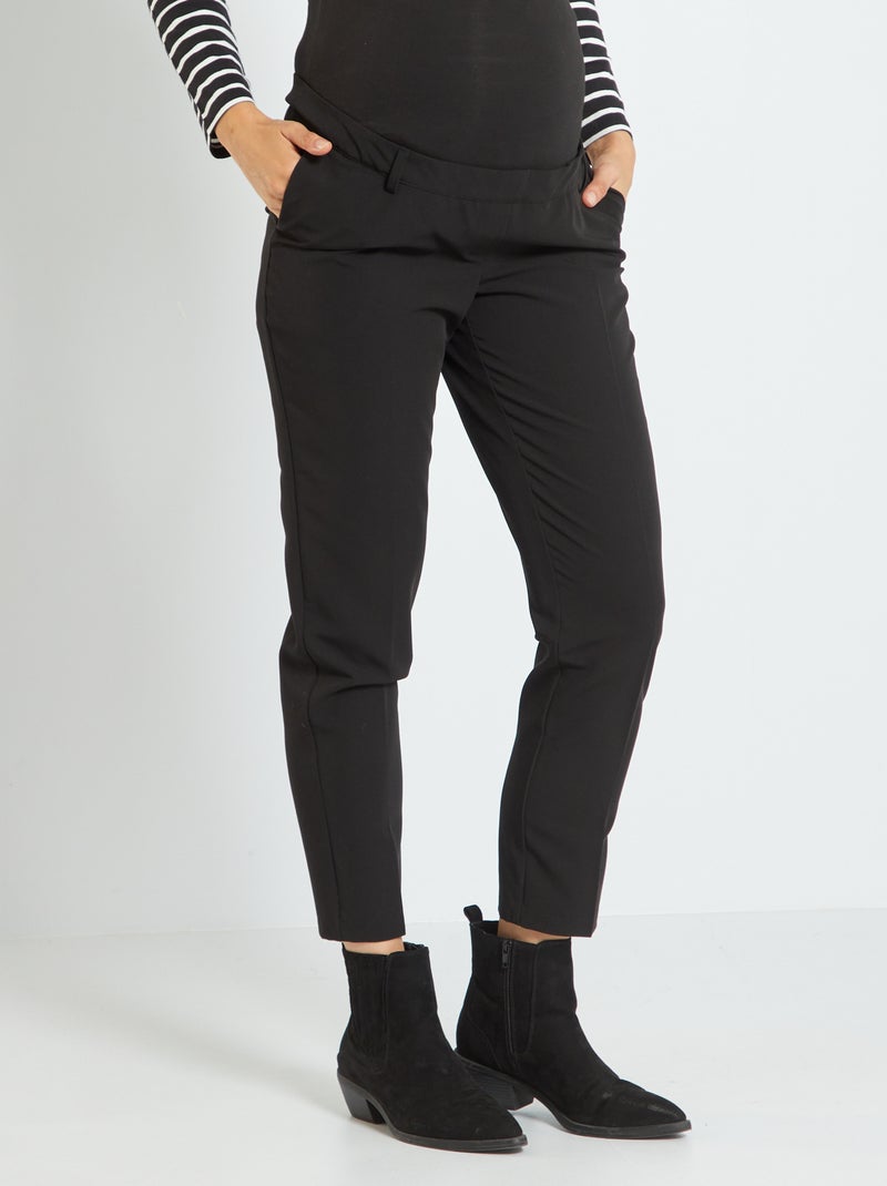 Pantalon fluide grossesse noir - Kiabi