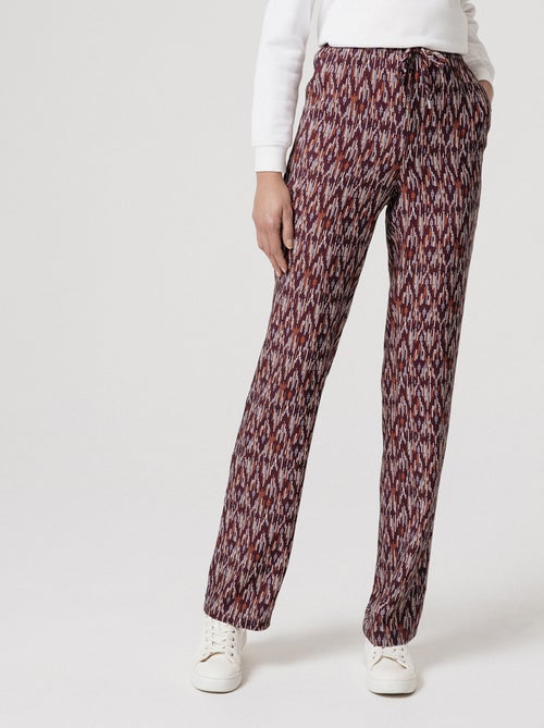 Pantalon fluide imprimé bâtons - Damart - Kiabi