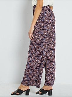 Pantalon fluide imprimé cachemire - Kiabi