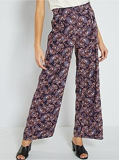 Pantalon fluide imprimé cachemire - Kiabi