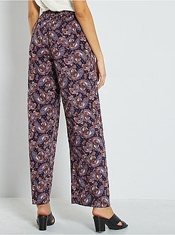 Pantalon fluide imprimé cachemire - Kiabi