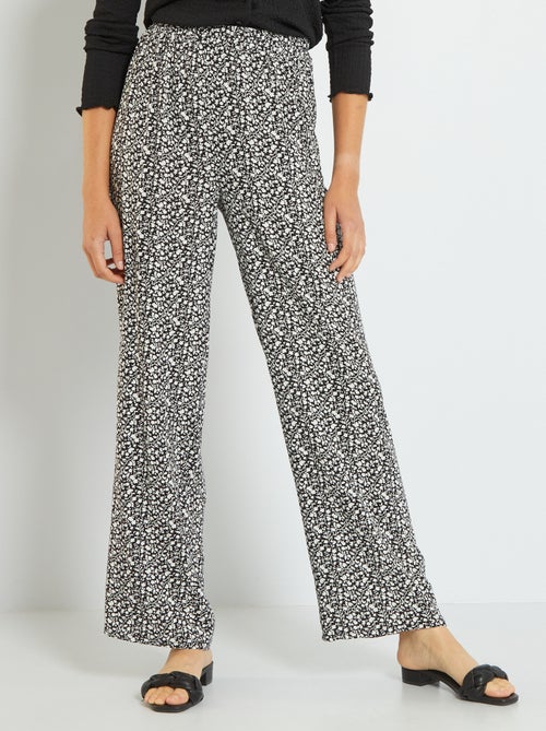 Pantalon fluide imprimé fleuri - Kiabi