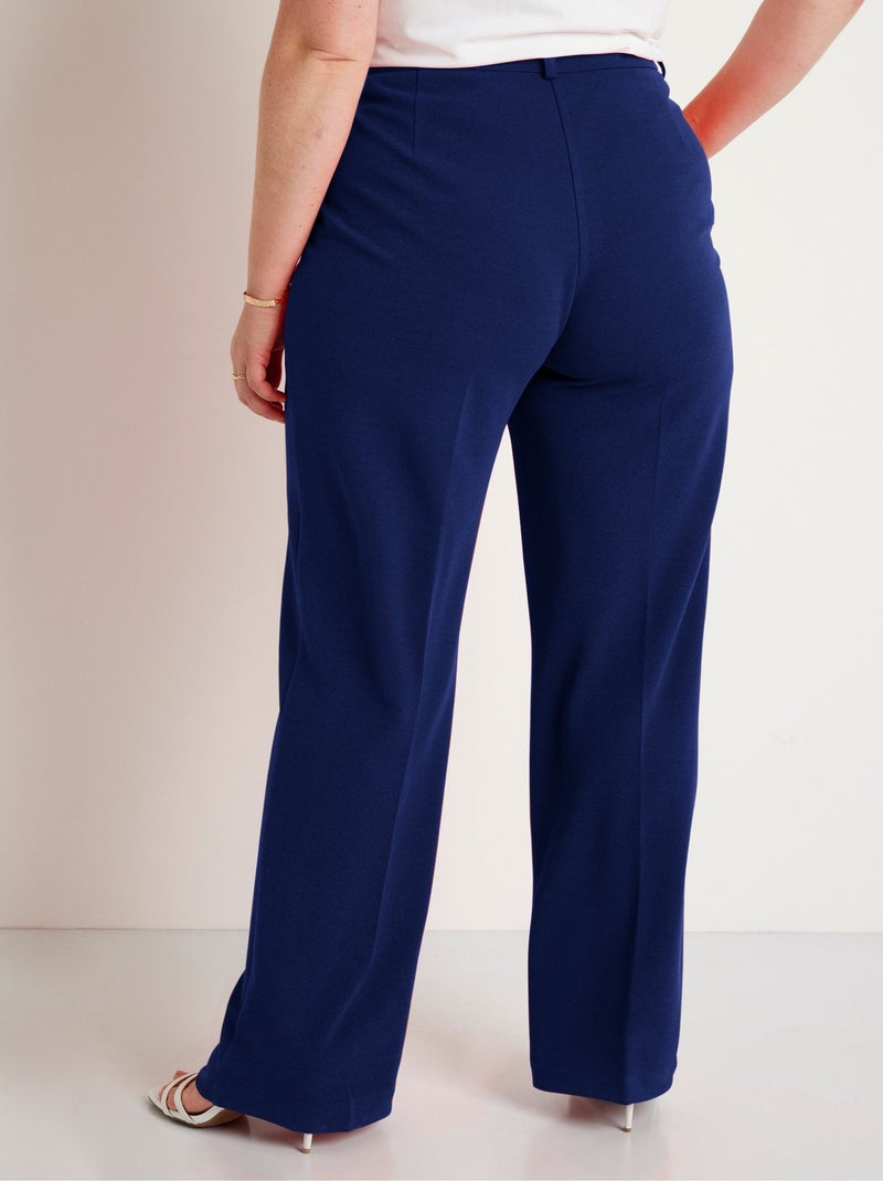 Pantalon fluide large Bleu marine Femme Kiabi