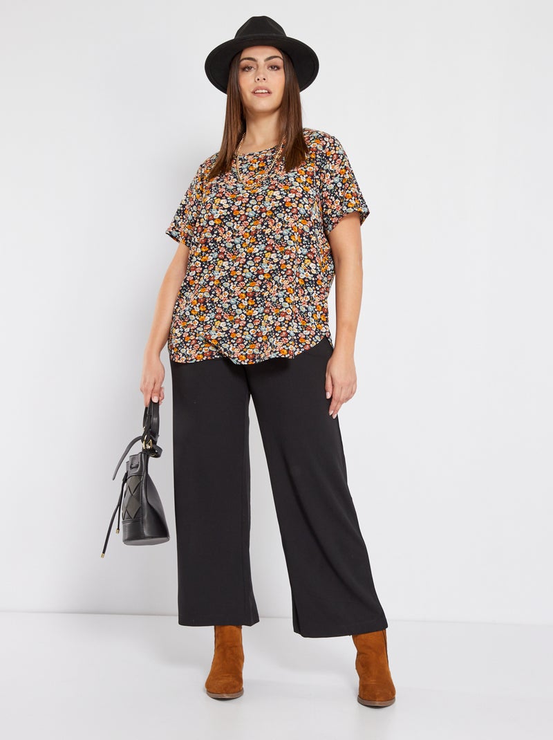 Pantalon fluide large 'JDY' noir - Kiabi