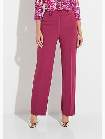 Pantalon fluide large maille stretch unie - Afibel