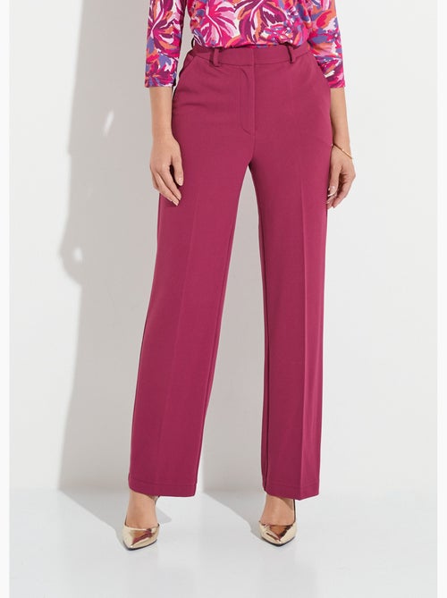 Pantalon fluide large maille stretch unie - Afibel - Kiabi