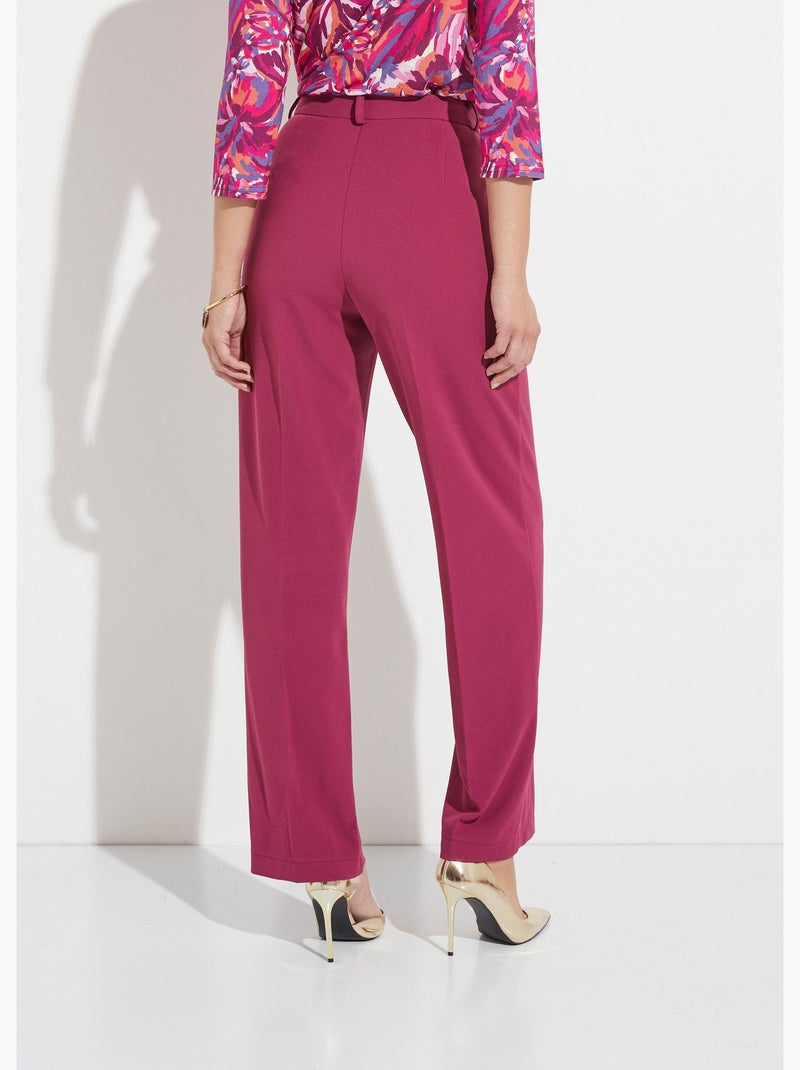 Pantalon fluide large maille stretch unie - Afibel Violet - Kiabi