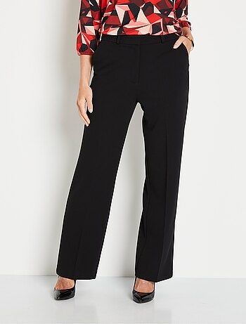 Pantalon fluide large maille stretch unie
