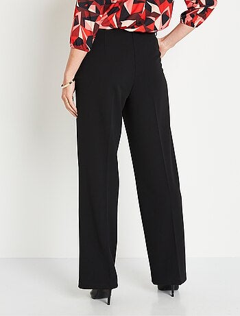 Pantalon fluide large maille stretch unie