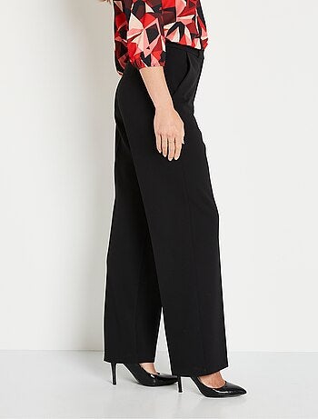 Pantalon fluide large maille stretch unie