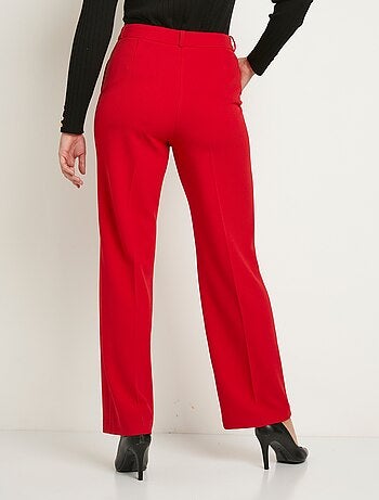 Pantalon fluide large maille stretch unie