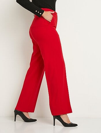 Pantalon fluide large maille stretch unie