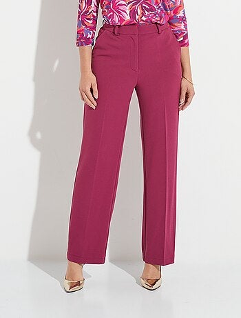Pantalon fluide large maille stretch unie